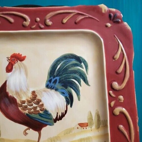 Certified International Pamela Gladding Tuscan Rooster Large Ceramic Platter - Picture 2 of 5